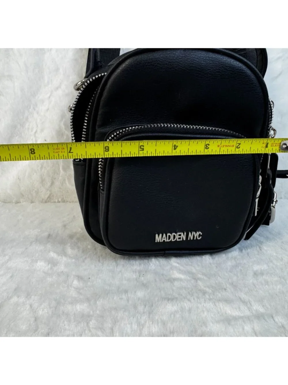 Madden NYC Black Mini Crossbody Shoulder Bag  Adjustable Strap Faux Leather